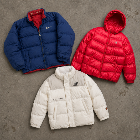 (x10) Chaquetas acolchadas vintage de marca